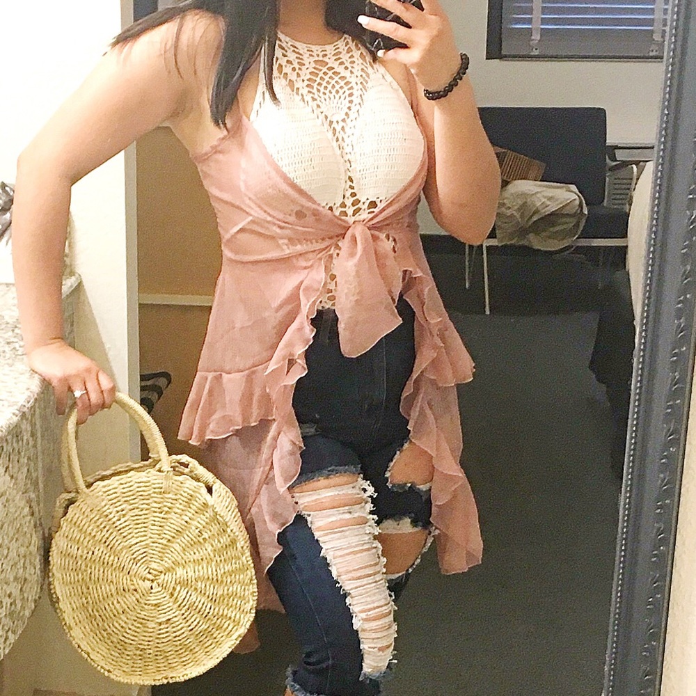 Pink romantic cover up